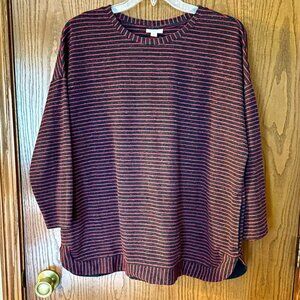 J. Jill Charcoal Gray & Red 2X Thermal Shirt